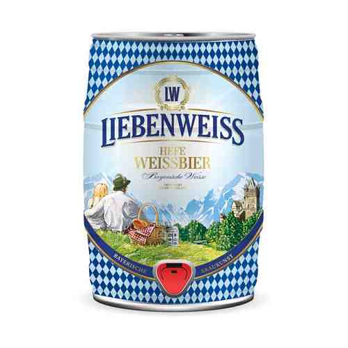 Пиво Liebenweiss Hefe-Weissbier светлое нефильтрованное 5,5% 5 л