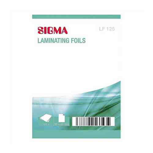 Пленка для ламинирования Sigma бесцветная 3 слоя 60 х 96 мм 125 мкм 100 шт
