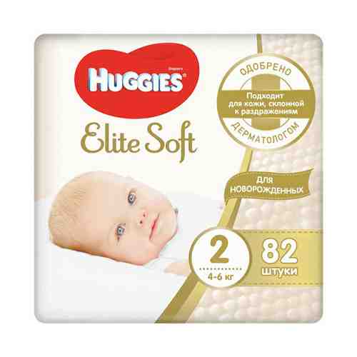 Подгузники Huggies Elite Soft 2 4-6 кг 82 шт