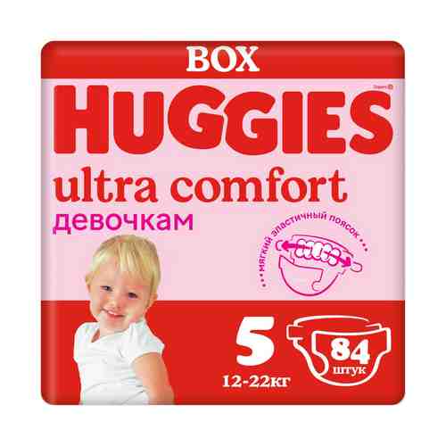 Подгузники Huggies Ultra Comfort для девочек р 5 (12-22 кг) 84 шт