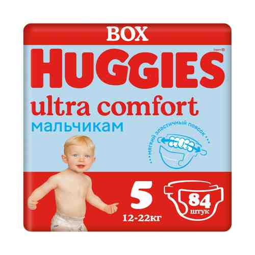 Подгузники Huggies Ultra Comfort для мальчиков р 5 (12-22 кг) 84 шт