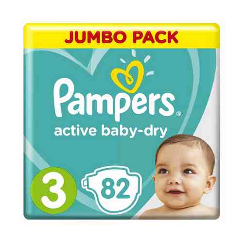 Подгузники Pampers Active Baby-Dry 3 (6-10 кг) 82 шт