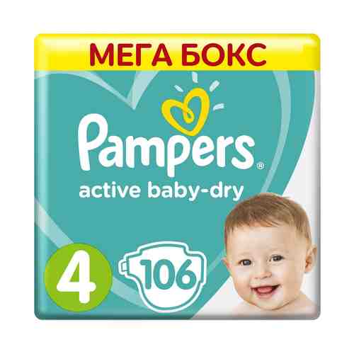 Подгузники Pampers Active Baby Dry 4 (9-14 кг) 106 шт