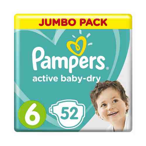 Подгузники Pampers Active Baby Dry 6 (13–18 кг) 52 шт