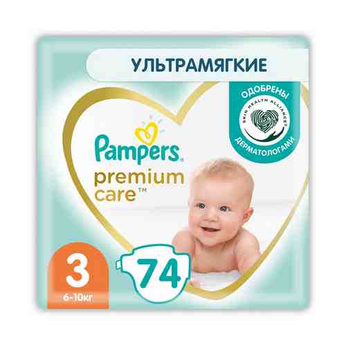 Подгузники Pampers Premium Care 3 (6-10 кг) 74 шт