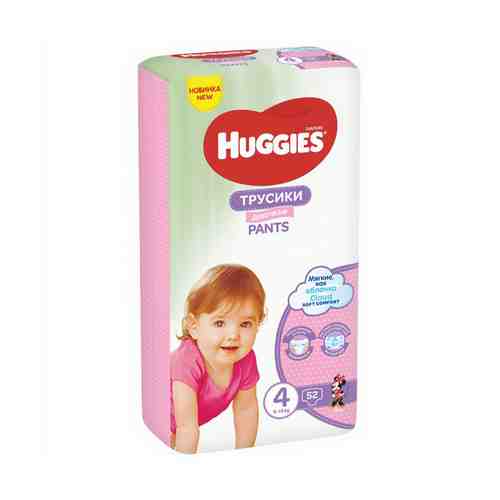 Подгузники-трусики Huggies для девочек р 4 9-14 кг 52 шт