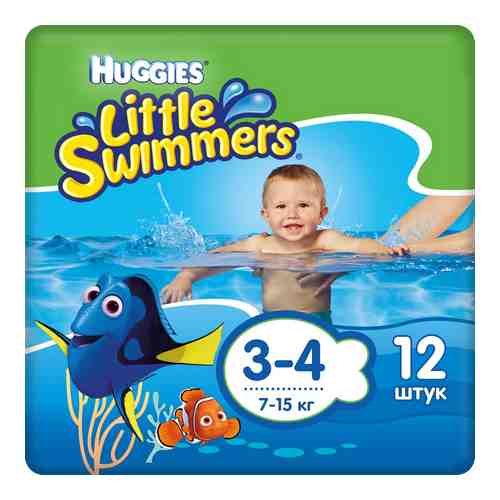 Подгузники-трусики Huggies Little Swimmers для плавания 3-4 (7-15 кг) 12 шт