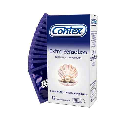 Презервативы Contex Extra Sensation с крупными точками и ребрами 12 шт