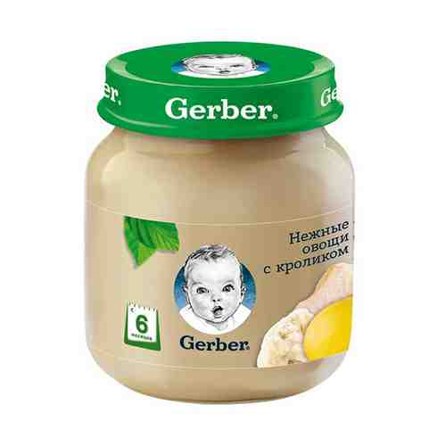 Пюре Gerber Нежные овощи с кроликом с 6 месяцев 130 мл