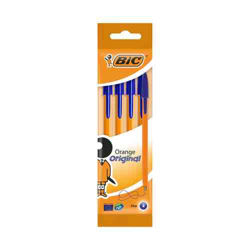 Ручки шариковые Bic Orange Fine синие 4 шт