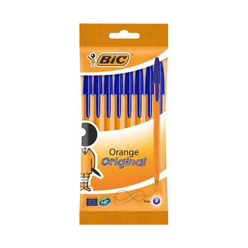 Ручки шариковые Bic Orange Original Fine синие 8 шт