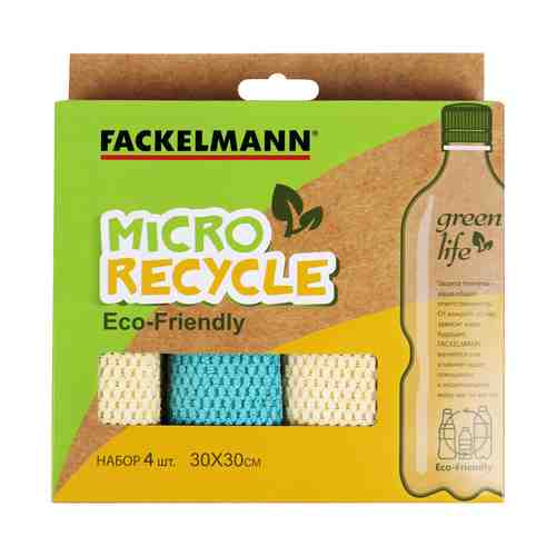 Салфетки Fackelmann Eco универсальные микрофибра 4 шт