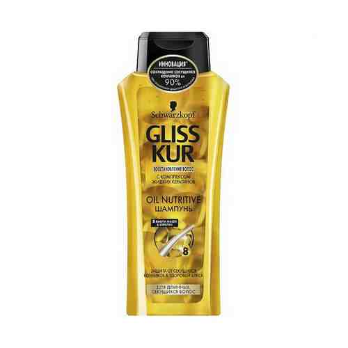 Шампунь Gliss Kur Oil Nutritive питание и здоровый блеск для секущихся волос 400 мл