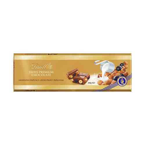 Шоколад Lindt Голд молочный с изюмом и орехами 300 г