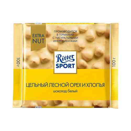 Шоколад Ritter Sport белый с цельным лесным орехом и хлопьями 100 г