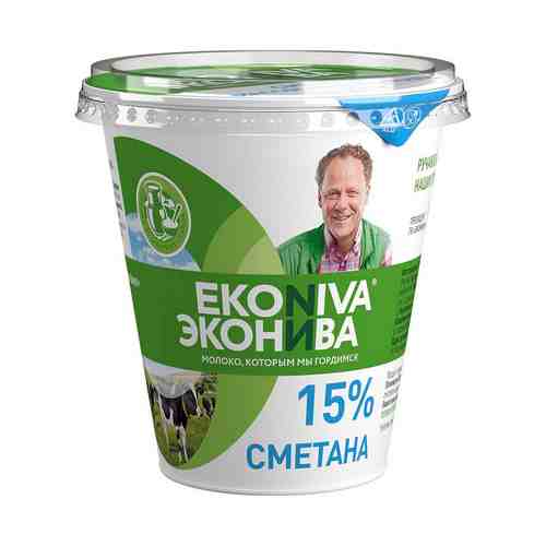 Сметана ЭкоНива 15% БЗМЖ 300 г