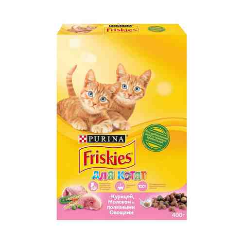 Сухой корм Friskies для котят с курицей молоком и полезными овощами 400 г