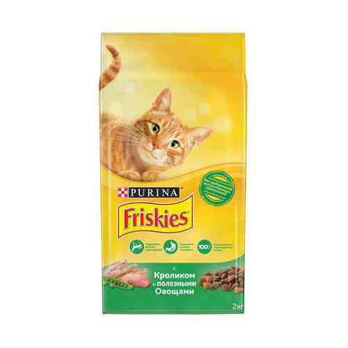 Сухой корм Friskies с кроликом и полезными овощами повседневный для взрослых кошек 2 кг