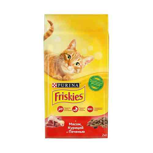 Сухой корм Friskies с мясом курицы и печенью повседневный для взрослых кошек 2 кг