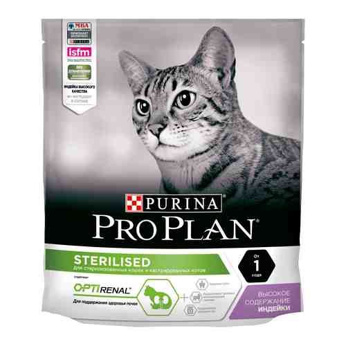 Сухой корм Purina Pro Plan с индейкой для стерилизованных кошек и кастрированных котов 400 г