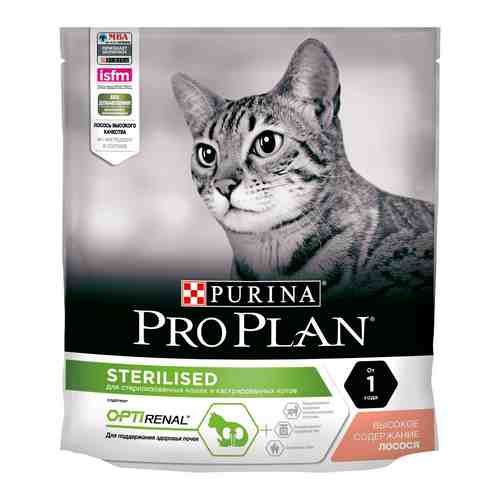 Сухой корм Purina Pro Plan с лососем для стерилизованных кошек и кастрированных котов 400 г