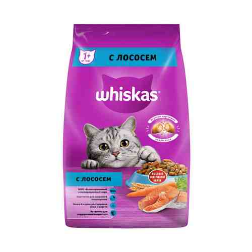 Сухой корм Whiskas Вкусные подушечки с нежным паштетом Аппетитный обед с лососем для взрослых кошек 1,9 кг