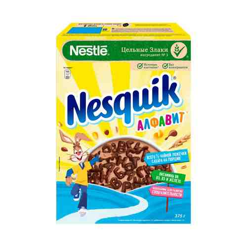 Сухой завтрак Nesquik Алфавит шоколадный с витаминами и минеральными веществами 375 г