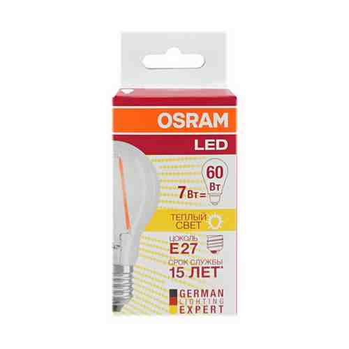 Светодиодная лампа Osram LED FIL 7W E27 теплый груша