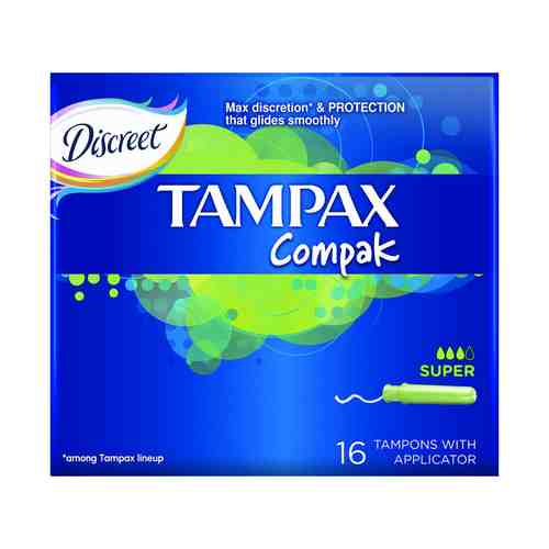 Тампоны женские гигиенические Tampax Compak Super с аппликатором 16 шт