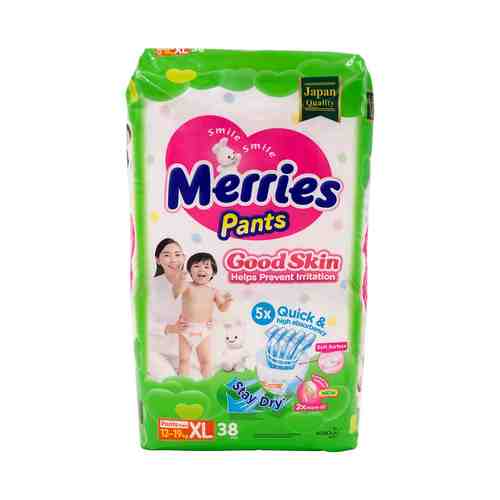 Трусики Merries Good Skin для детей XL (12-19 кг) 38 шт