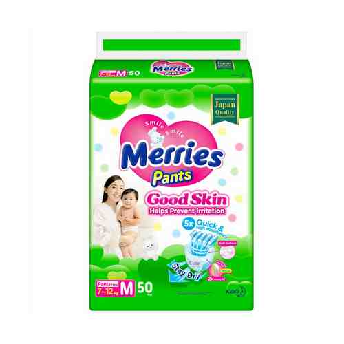 Трусики Merries Good Skin универсальные M (7-12 кг) 50 шт