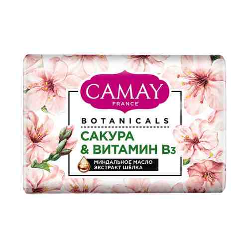 Туалетное мыло Camay Botanicals Сакура Витамин В3 с миндальным маслом и экстрактом шелка 85 г