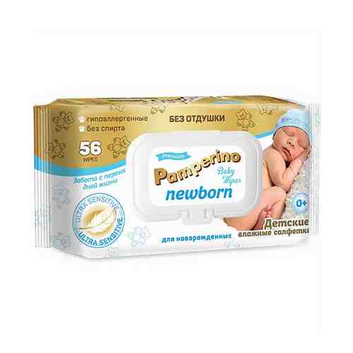 Влажные салфетки детские Pamperino Newborn 56 шт