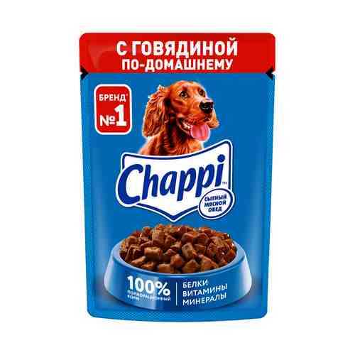 Влажный корм Chappi Сытный мясной обед говядина по-домашнему для собак 85 г