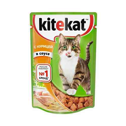 Влажный корм Kitekat с курицей в соусе для кошек 85 г