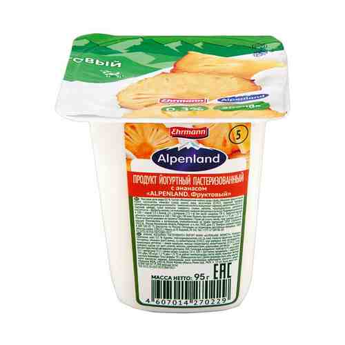 Йогуртный продукт Alpenland киви-крыжовник-ананас 0,3% 95 г