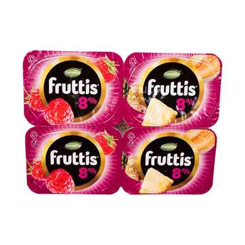 Йогуртный продукт Fruttis Суперэкстра малина-ананас-дыня 8% 115 г