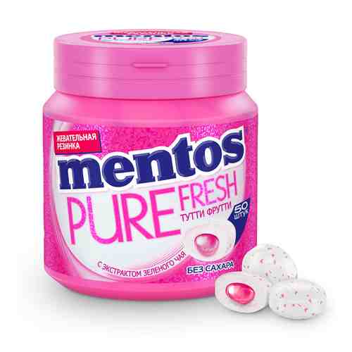 Жевательная резинка Mentos Pure Fresh Тутти Фрутти с экстрактом зеленого чая без сахара 100 г